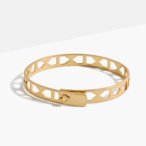Madewell Tracecraft Bangle Bracelet Geometric Cutouts Vintage Gold *Bag Included